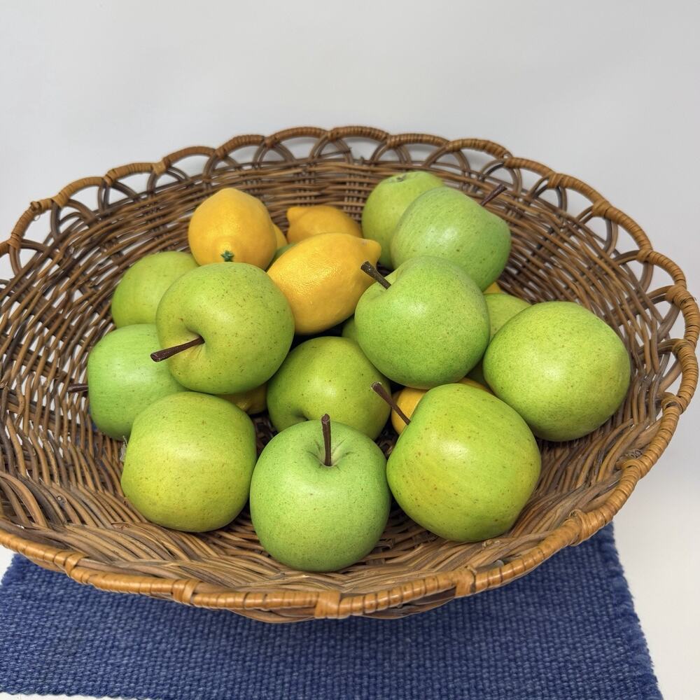 Artificial Lemons Apples Realistic Textured Fake Fruit Staging Props Home 21 PCS